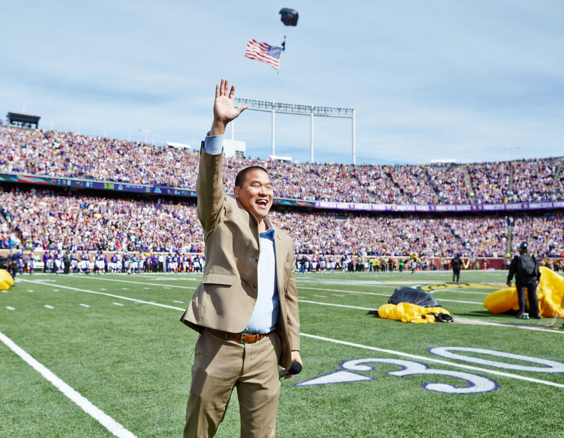 Mark J. Lindquist singing the National Anthem for the NFL's 200th Anniversary of the Star-Spangled Banner Mark J. Lindquist singing the National Anthem for the NFL's 200th Anniversary of the Star-Spangled Banner