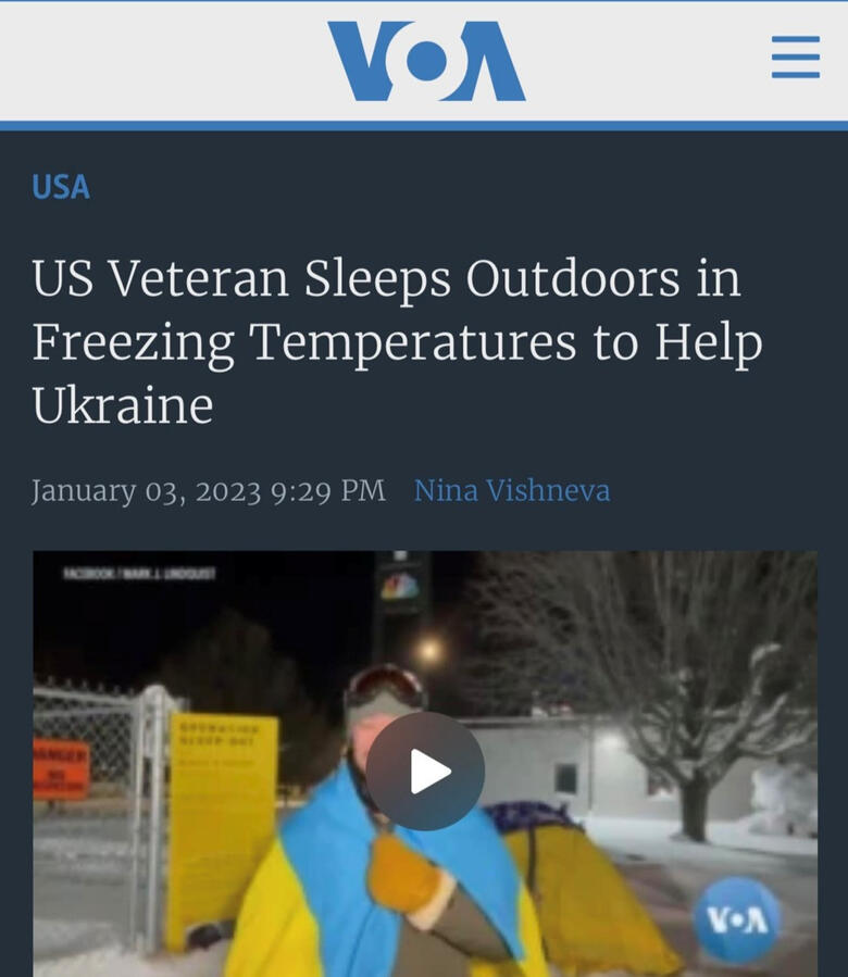 Mark J. Lindquist's Operation: Sleep Out in 2022 raising money for freezing Ukrainian Soldiers in the trenches of Ukraine during the first winter following the full-scale invasion Mark J. Lindquist's Operation: Sleep Out in 2022 raising money for freezing Ukrainian Soldiers in the trenches of Ukraine during the first winter following the full-scale invasion