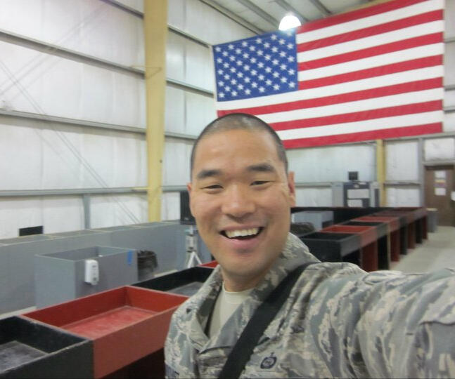 Mark J. Lindquist at the passenger terminal at Bagram Air Force Base on July 13th, 2011