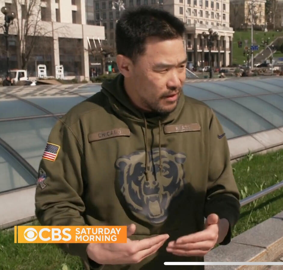 U.S. Air Force Veteran Mark J. Lindquist telling the story of Ukraine on CBS Saturday Morning