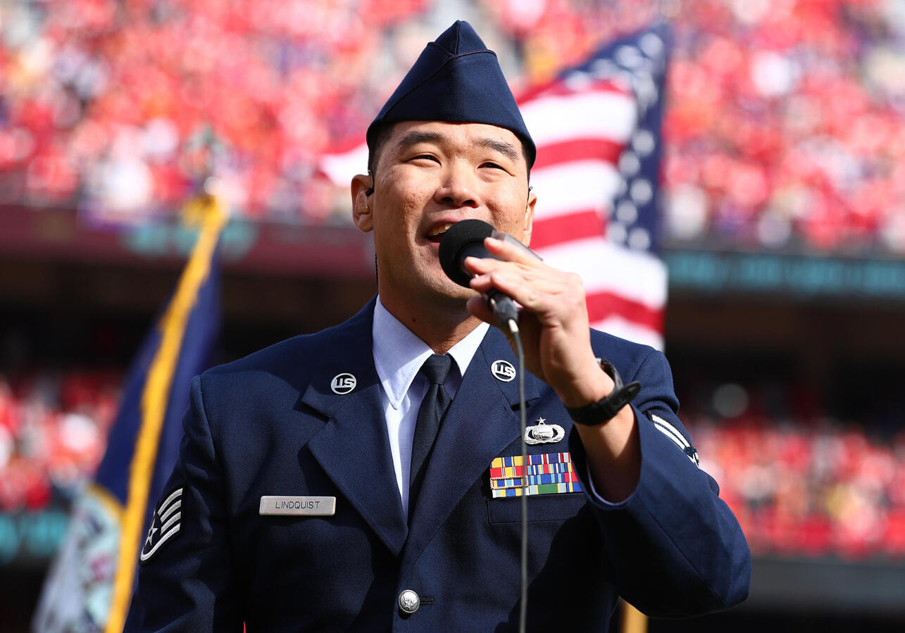 U.S. Air Force Veteran Mark J. Lindquist at the Kansas City Chiefs