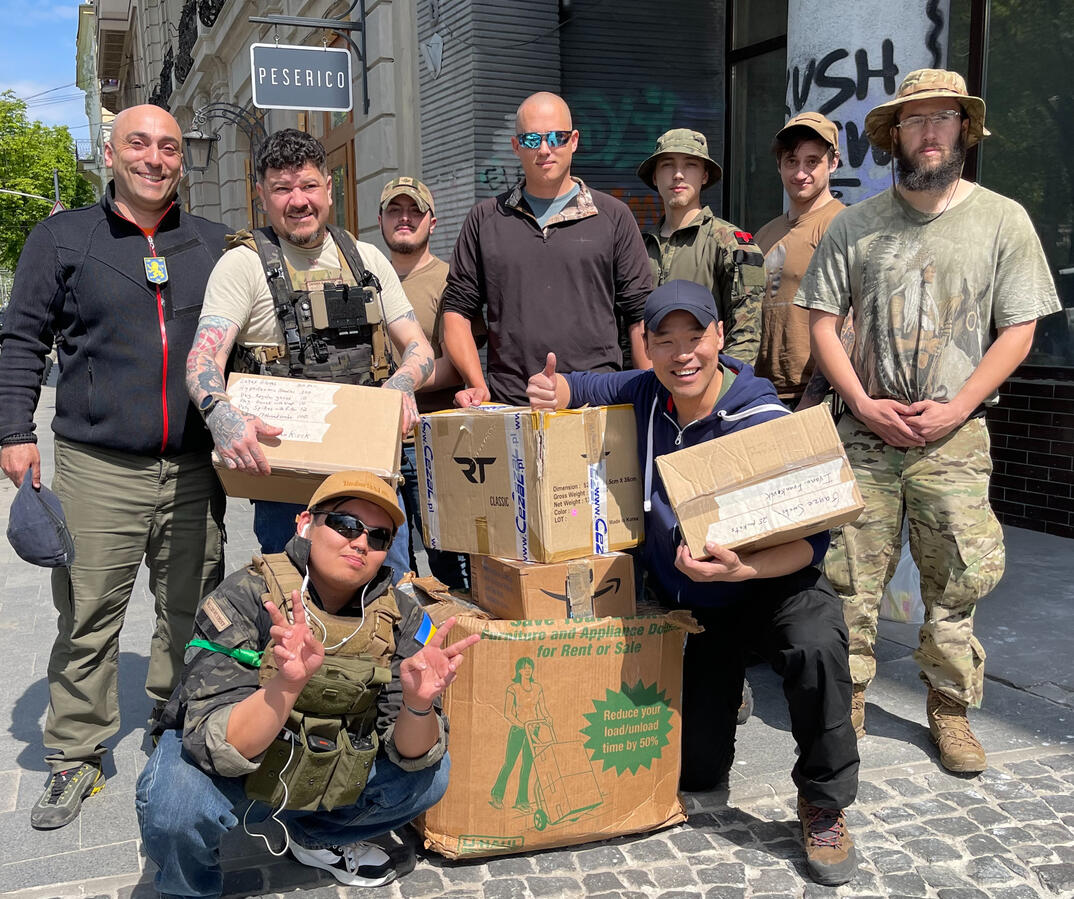 U.S. Air Force Veteran Mark J. Lindquist delivering aid to Ukrainian Soldiers U.S. Air Force Veteran Mark J. Lindquist delivering aid to Ukrainian Soldiers